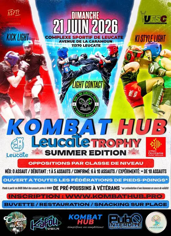 Affiche officielle du Kombat Hub Leucate Trophy Summer Edition 2026
